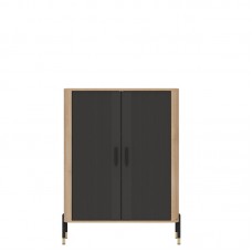 Kumode ar durvīm DANTE DT11, Ozols cremona/Antrancīts matēts/Melns